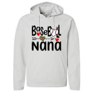 Leopard Heart Baseball Nana Cute Mother's Day Performance Fleece Hoodie