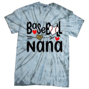 Leopard Heart Baseball Nana Cute Mother's Day Tie-Dye T-Shirt