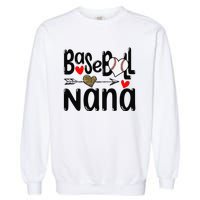 Leopard Heart Baseball Nana Cute Mother's Day Garment-Dyed Sweatshirt