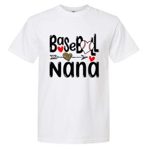 Leopard Heart Baseball Nana Cute Mother's Day Garment-Dyed Heavyweight T-Shirt