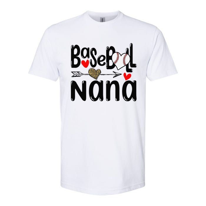 Leopard Heart Baseball Nana Cute Mother's Day Softstyle CVC T-Shirt