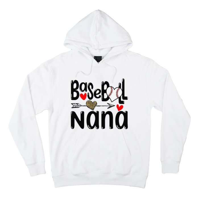 Leopard Heart Baseball Nana Cute Mother's Day Hoodie