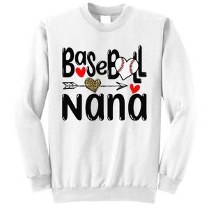 Leopard Heart Baseball Nana Cute Mother's Day Sweatshirt