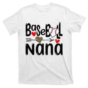 Leopard Heart Baseball Nana Cute Mother's Day T-Shirt