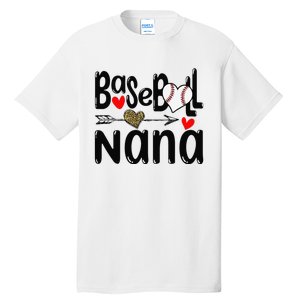 Leopard Heart Baseball Nana Cute Mother's Day Tall T-Shirt