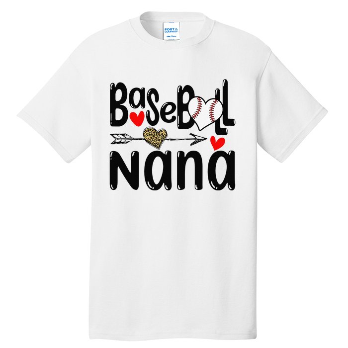 Leopard Heart Baseball Nana Cute Mother's Day Tall T-Shirt