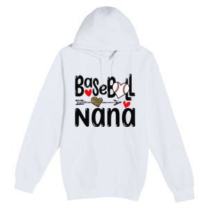 Leopard Heart Baseball Nana Cute Mother's Day Premium Pullover Hoodie