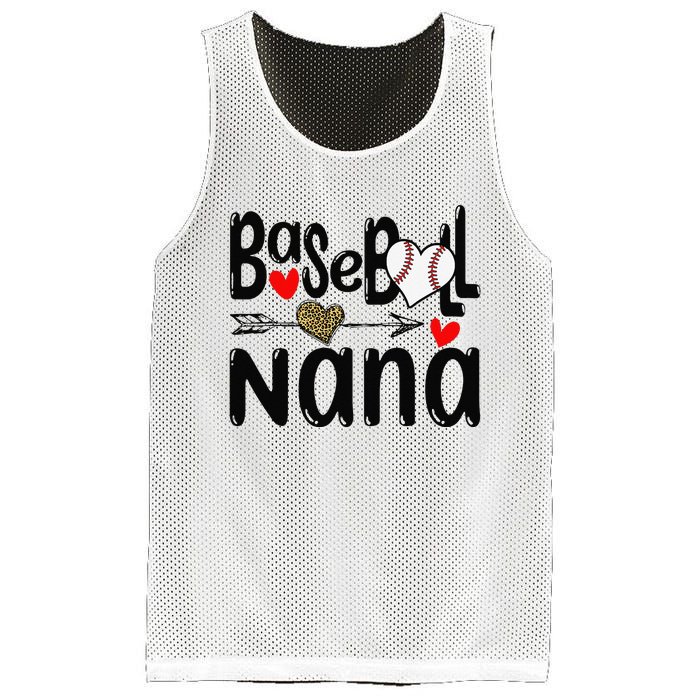 Leopard Heart Baseball Nana Cute Mother's Day Mesh Reversible Basketball Jersey Tank