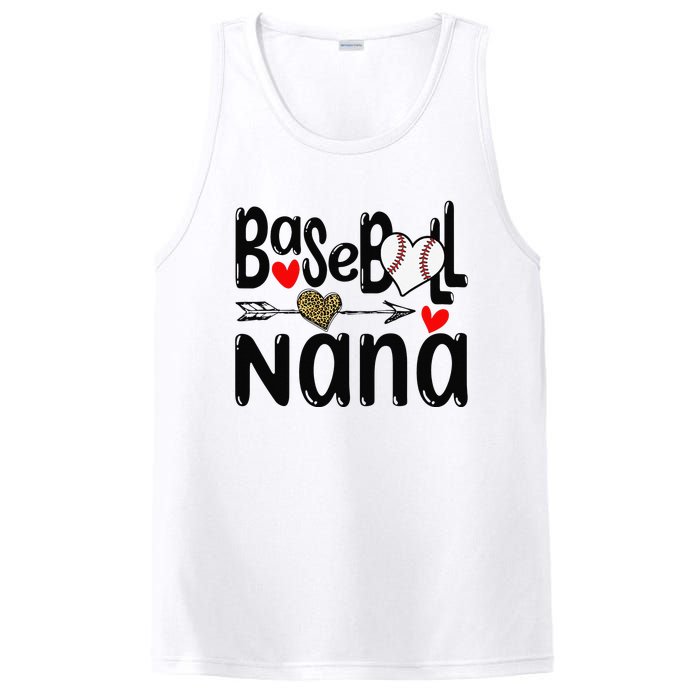 Leopard Heart Baseball Nana Cute Mother's Day PosiCharge Competitor Tank