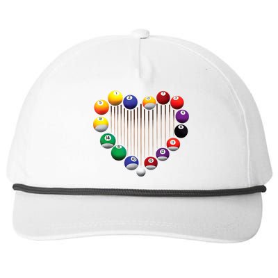 Lover Heart Billiard Pool Billiard Ball Billiard Player Gift Ideas For Fan Snapback Five-Panel Rope Hat