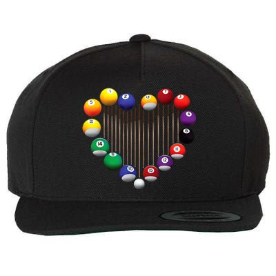 Lover Heart Billiard Pool Billiard Ball Billiard Player Gift Ideas For Fan Wool Snapback Cap