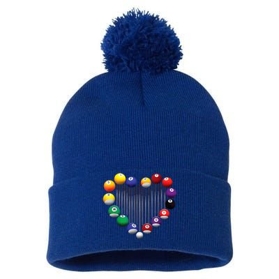 Lover Heart Billiard Pool Billiard Ball Billiard Player Gift Ideas For Fan Pom Pom 12in Knit Beanie