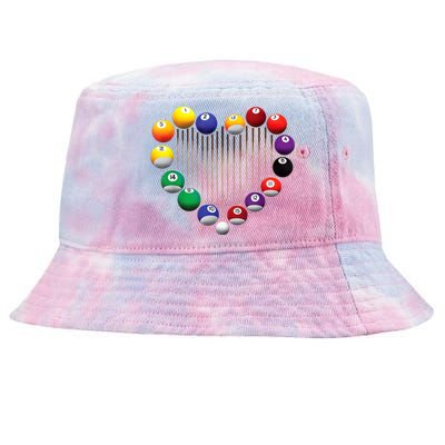 Lover Heart Billiard Pool Billiard Ball Billiard Player Gift Ideas For Fan Tie-Dyed Bucket Hat