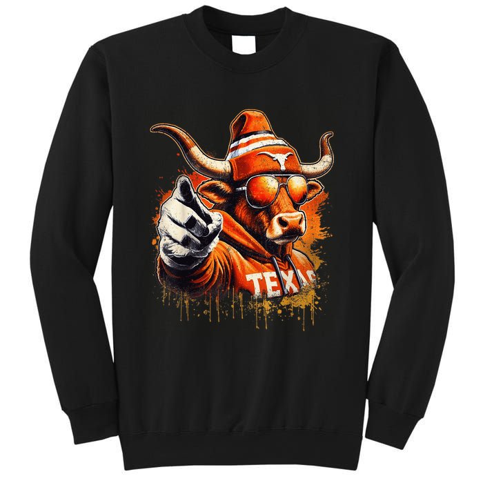 Long Horn Bull Character Tx Bull Hat Sweatshirt