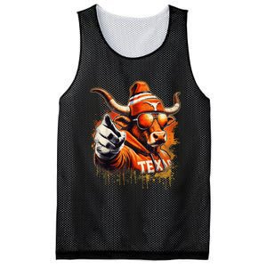 Long Horn Bull Character Tx Bull Hat Mesh Reversible Basketball Jersey Tank