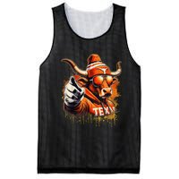 Long Horn Bull Character Tx Bull Hat Mesh Reversible Basketball Jersey Tank