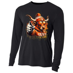 Long Horn Bull Character Tx Bull Hat Cooling Performance Long Sleeve Crew