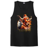 Long Horn Bull Character Tx Bull Hat PosiCharge Competitor Tank