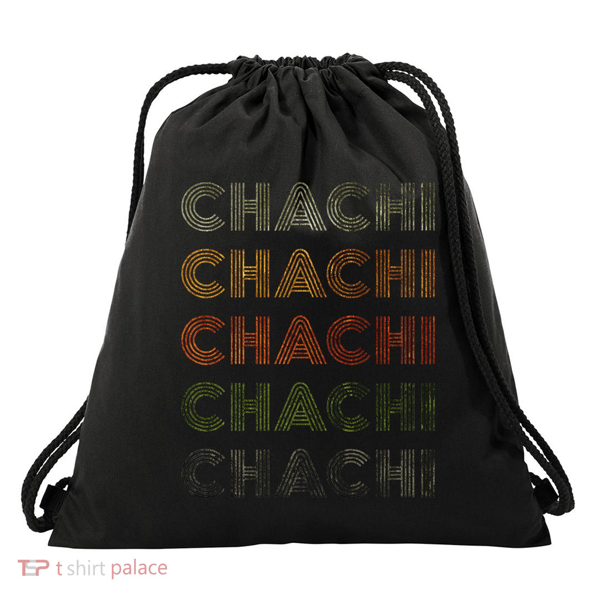 Love Heart Chachi Grunge Vintage Style Black Chachi Drawstring Bag