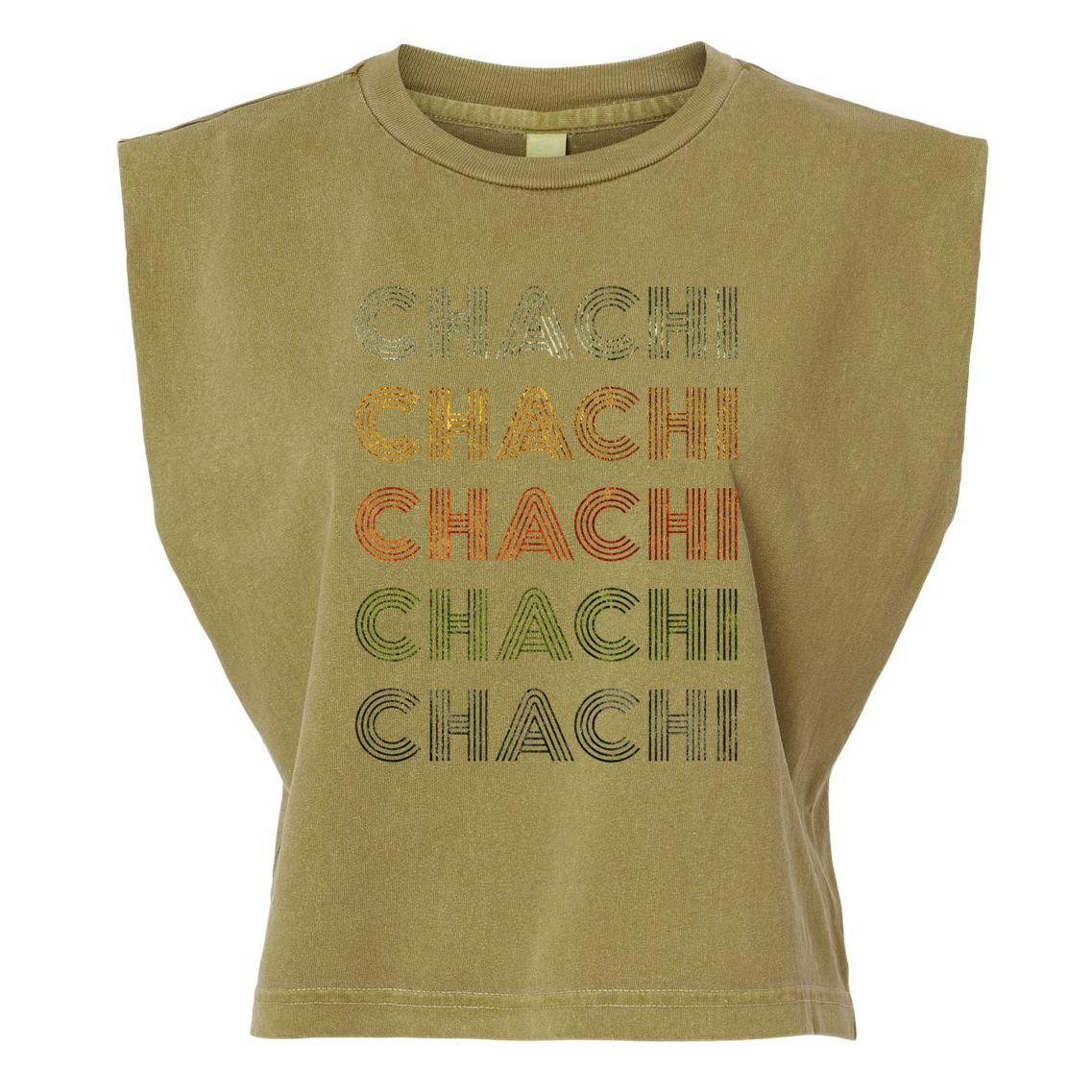 Love Heart Chachi Grunge Vintage Style Black Chachi Garment-Dyed Women's Muscle Tee