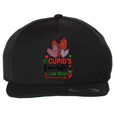 Leopard Heart Cupid's Favorite Lab Tech Valentines Day Meaningful Gift Wool Snapback Cap