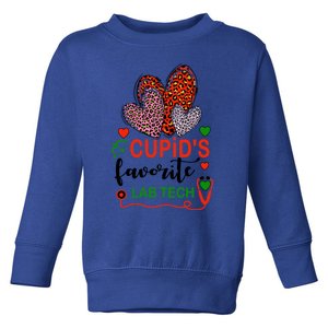 Leopard Heart Cupid's Favorite Lab Tech Valentines Day Meaningful Gift Toddler Sweatshirt