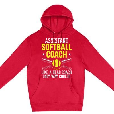 Like Head Coach But Cooler Softball Coach Trainer Assistant Premium Pullover Hoodie