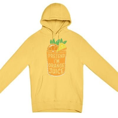 Lazy Halloween Costume Pretend Im Orange Juice, Funny Halloween Shirts Premium Pullover Hoodie