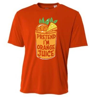 Lazy Halloween Costume Pretend Im Orange Juice, Funny Halloween Shirts Cooling Performance Crew T-Shirt