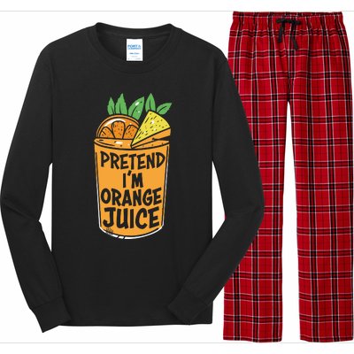 Lazy Halloween Costume Pretend Im Orange Juice, Funny Halloween Shirts Long Sleeve Pajama Set