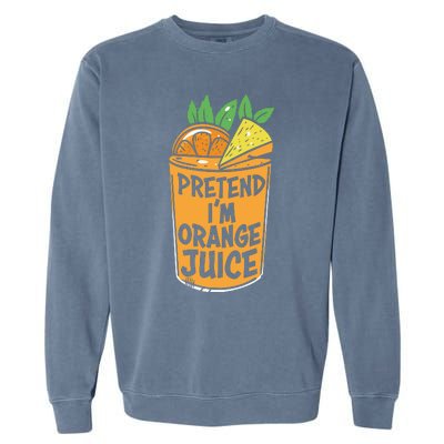 Lazy Halloween Costume Pretend Im Orange Juice, Funny Halloween Shirts Garment-Dyed Sweatshirt