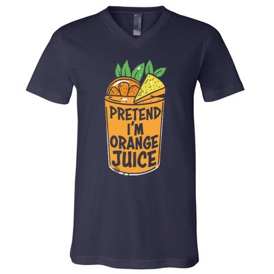 Lazy Halloween Costume Pretend Im Orange Juice, Funny Halloween Shirts V-Neck T-Shirt