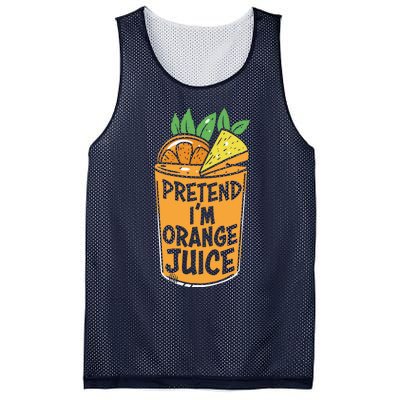 Lazy Halloween Costume Pretend Im Orange Juice, Funny Halloween Shirts Mesh Reversible Basketball Jersey Tank