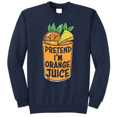 Lazy Halloween Costume Pretend Im Orange Juice, Funny Halloween Shirts Tall Sweatshirt