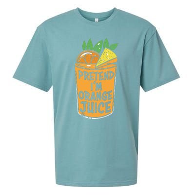 Lazy Halloween Costume Pretend Im Orange Juice, Funny Halloween Shirts Sueded Cloud Jersey T-Shirt