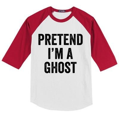 Lazy Halloween Costume Last Minute Gift Pretend I'm A Ghost Kids Colorblock Raglan Jersey