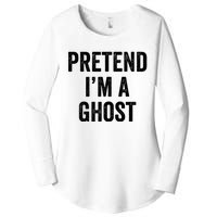 Lazy Halloween Costume Last Minute Gift Pretend I'm A Ghost Women's Perfect Tri Tunic Long Sleeve Shirt