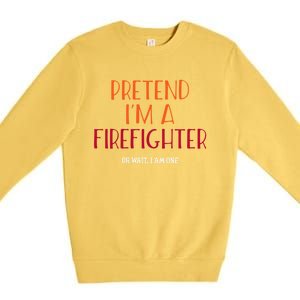 Lazy Halloween Costume Gift For Firefighters Gift Premium Crewneck Sweatshirt