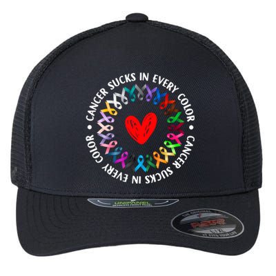 Love Hope Cure Cancer Awareness World Cancer Day Meaningful Gift Flexfit Unipanel Trucker Cap