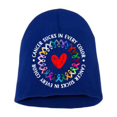 Love Hope Cure Cancer Awareness World Cancer Day Meaningful Gift Short Acrylic Beanie