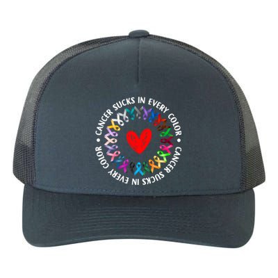 Love Hope Cure Cancer Awareness World Cancer Day Meaningful Gift Yupoong Adult 5-Panel Trucker Hat