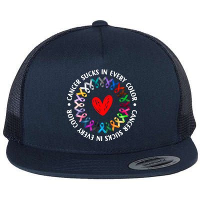 Love Hope Cure Cancer Awareness World Cancer Day Meaningful Gift Flat Bill Trucker Hat