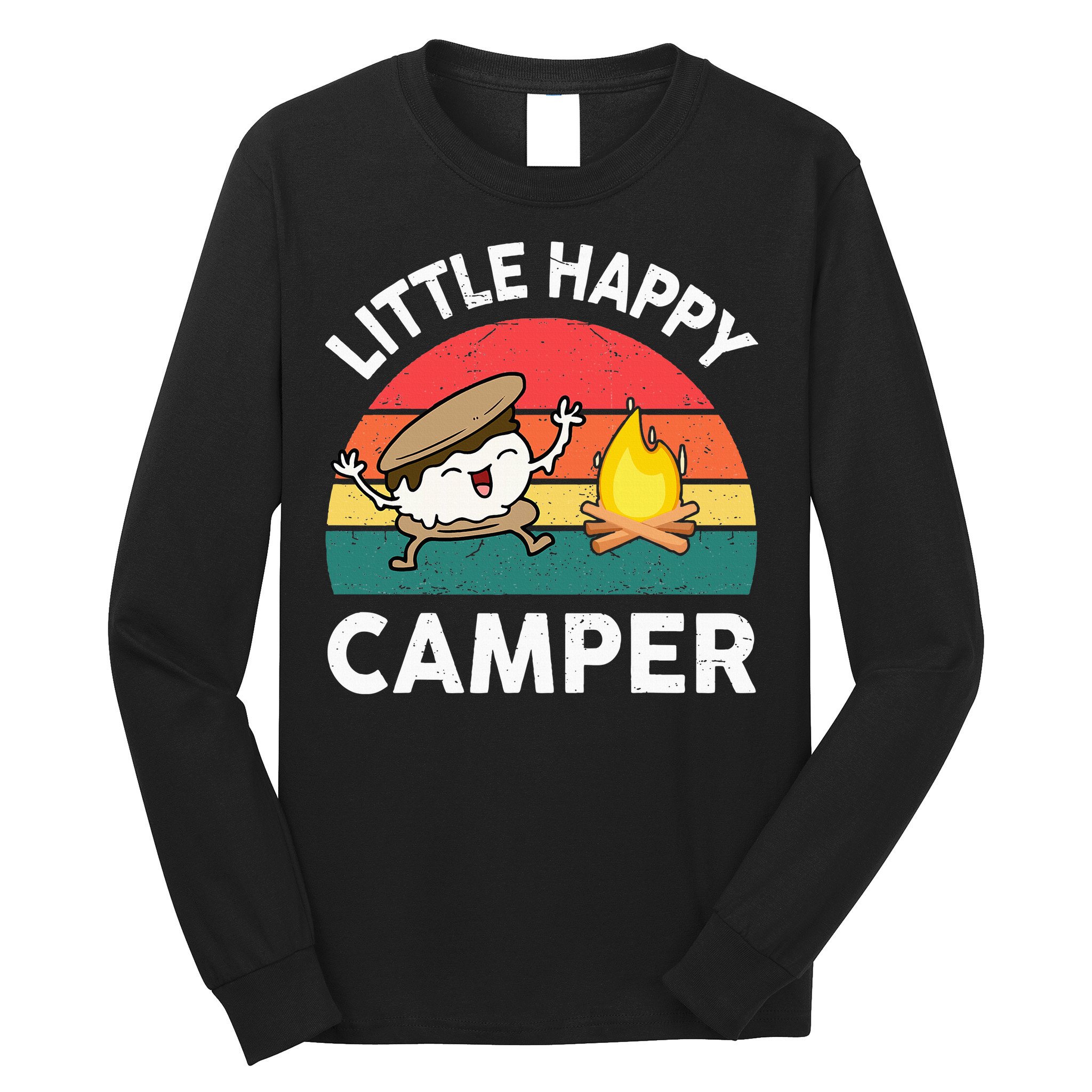 Little Happy Camper Funny Smore Camping Long Sleeve Shirt