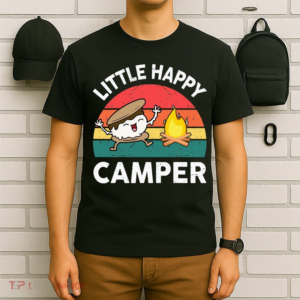 Little Happy Camper Funny Smore Camping T-Shirt
