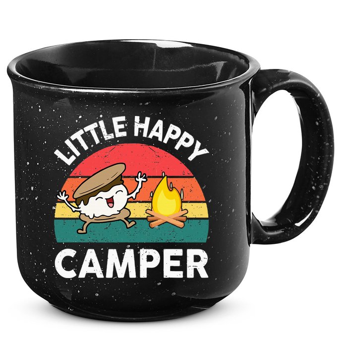 Little Happy Camper Funny Smore Camping 15oz Campfire Ceramic Mug