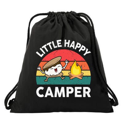 Little Happy Camper Funny Smore Camping Drawstring Bag