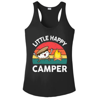 Little Happy Camper Funny Smore Camping Ladies PosiCharge Competitor Racerback Tank