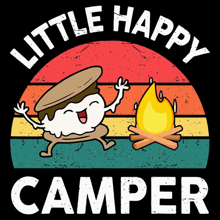 Little Happy Camper Funny Smore Camping Magnet