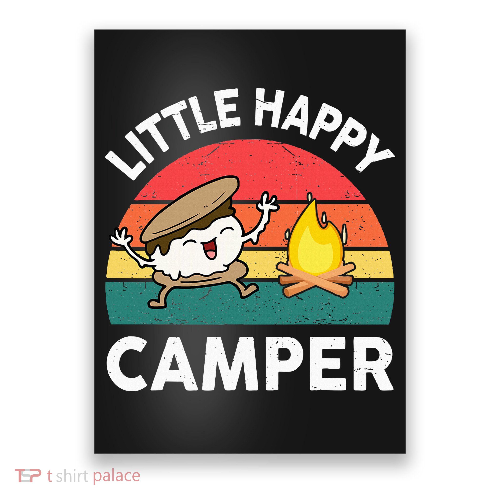 Little Happy Camper Funny Smore Camping Poster