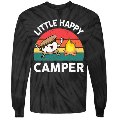 Little Happy Camper Funny Smore Camping Tie-Dye Long Sleeve Shirt